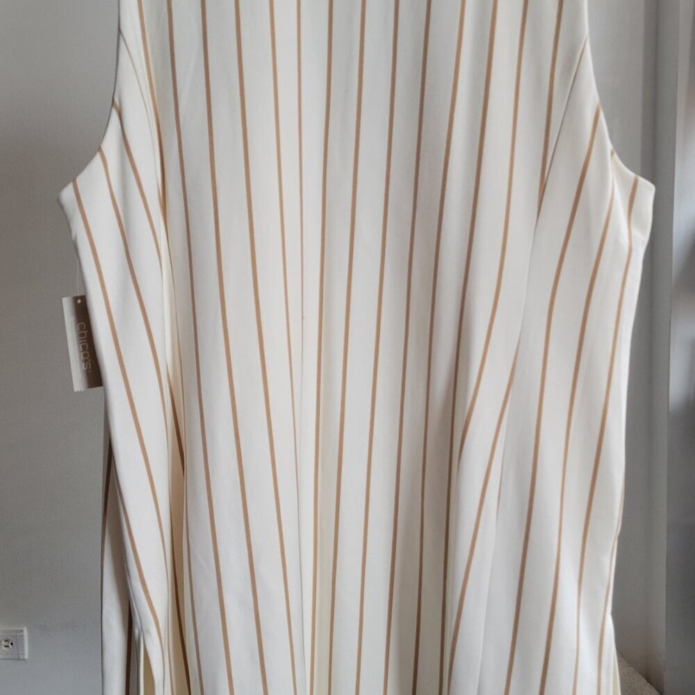 NWT CHICO Elongated Ponte Striped Vest/Jacket (Size: 4) - Picture 6 of 8